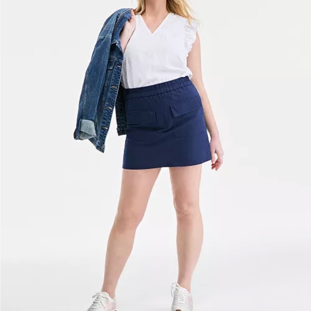 NWT On 34th Linen/Cotton Blend Skirt